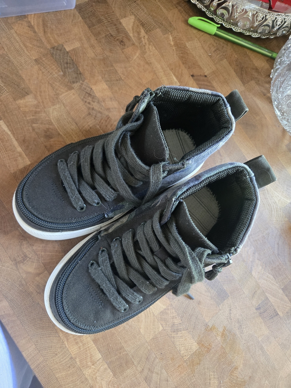 Billy Green Camo High-Top Adaptive Canvas Sneakers Size 1 Wide